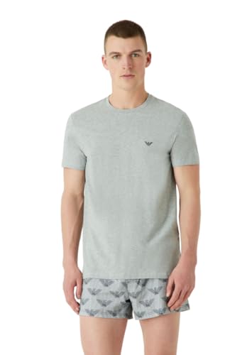 Emporio Armani Herren Emporio Armani Men's 2-pack Endurance Crew Neck T-shirt T Shirt, Melange Grey/Marine, L EU von Emporio Armani