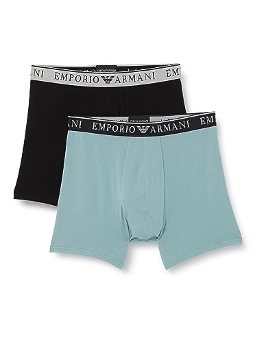 Emporio Armani Herren Emporio Armani Men's 2-pack Endurance Mid Waist Boxer Shorts, Black/Artic, M EU Emporio Armani Herren Emporio Armani Men's 2-pack Endurance Mid Waist Boxer Shorts, Black/Artic, M EU von Emporio Armani