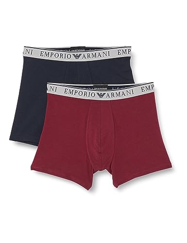 Emporio Armani Herren Emporio Armani Men's 2-pack Endurance Mid Waist Boxer Shorts, Borgundy/Marine, S EU von Emporio Armani