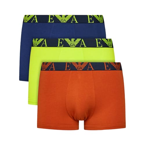 Emporio Armani Herren Emporio Armani Men's 3-pack Bold Monogram Trunks, Rust/Lime/Ink, L EU von Emporio Armani