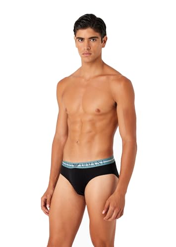 Emporio Armani Herren Emporio Armani Men's 3-pack Mixed Waistband Boxer Briefs, Black/Black/Black, S EU von Emporio Armani