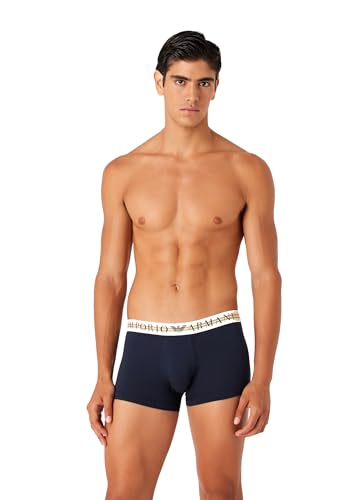 Emporio Armani Herren Emporio Armani Men's 3-pack Mixed Waistband Trunks, Marine/Marine/Marine, L EU von Emporio Armani