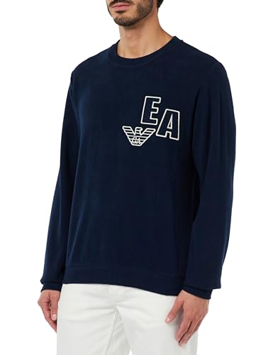 Emporio Armani Herren Emporio Armani Men's Corduroy Fleece Crew Neck Sweater Sweatshirt, Marine, M EU von Emporio Armani