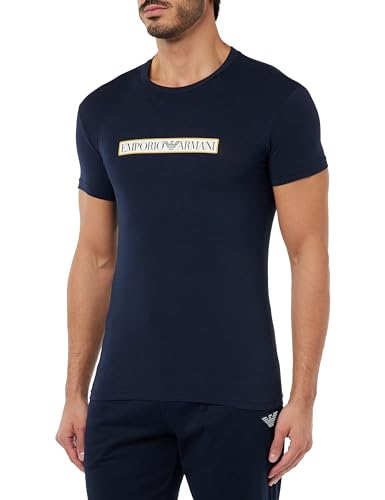 Emporio Armani Herren Emporio Armani Men's Crew Neck T-shirt Logo Label T Shirt, Marine, L EU von Emporio Armani