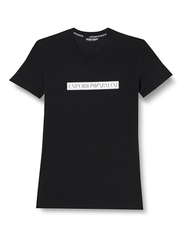 Emporio Armani Herren Emporio Armani Men's Crew Neck T-shirt Logo Label T Shirt, Schwarz, L EU von Emporio Armani