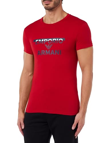 Emporio Armani Herren Emporio Armani Men's Crew Neck T-shirt Megalogo T Shirt, Rot, L EU von Emporio Armani