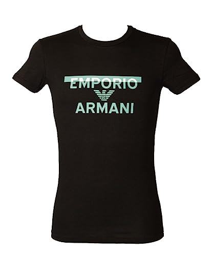 Emporio Armani Herren Emporio Armani Men's Crew Neck T-shirt Megalogo T Shirt, Schwarz, M EU von Emporio Armani