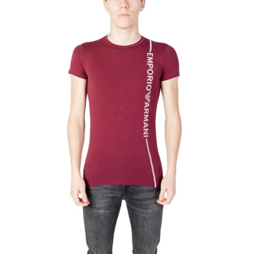 Emporio Armani Herren Emporio Armani Men's Crew Neck T-shirt Side Logo T Shirt, Burgundy, L EU von Emporio Armani