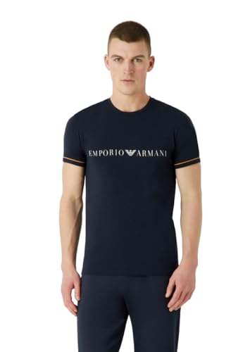 Emporio Armani Herren Emporio Armani Men's Crew Neck T-shirt Underlined Logo T Shirt, Marine, L EU von Emporio Armani