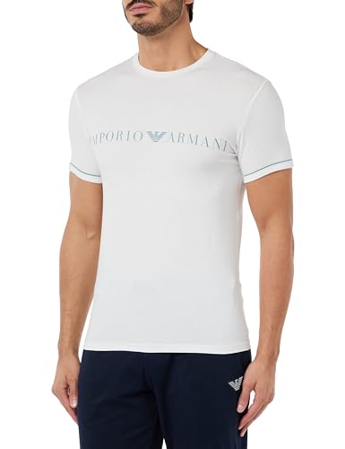 Emporio Armani Herren Emporio Armani Men's Crew Neck T-shirt Underlined Logo T Shirt, Weiß, M EU von Emporio Armani