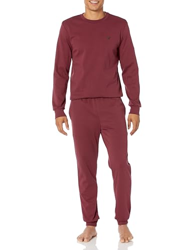 Emporio Armani Herren Emporio Armani Men's Interlock With Sweatshirt And Cuffed Pants Pajama Set, Burgundy, M EU von Emporio Armani