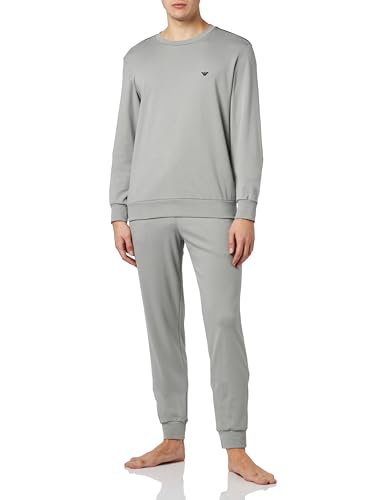 Emporio Armani Herren Emporio Armani Men's Interlock With Sweatshirt And Cuffed Pants Pajama Set, Stone, S EU von Emporio Armani