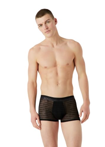 Emporio Armani Herren Emporio Armani Men's Jacquard Logo Mesh Trunks, Schwarz, L EU von Emporio Armani