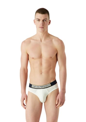 Emporio Armani Herren Emporio Armani Men's Logo Label Boxer Briefs, Cream, L EU von Emporio Armani