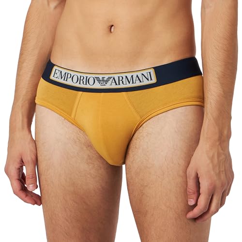 Emporio Armani Herren Emporio Armani Men's Logo Label Boxer Briefs, Mustard Yellow, M EU von Emporio Armani