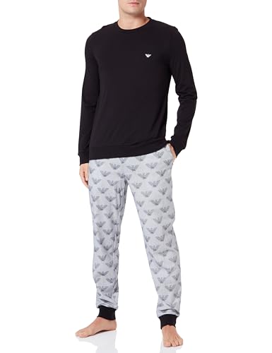 Emporio Armani Herren Emporio Armani Men's Pattern Mix Cuffed Pajama Set, Eagle Print/Black, L EU von Emporio Armani