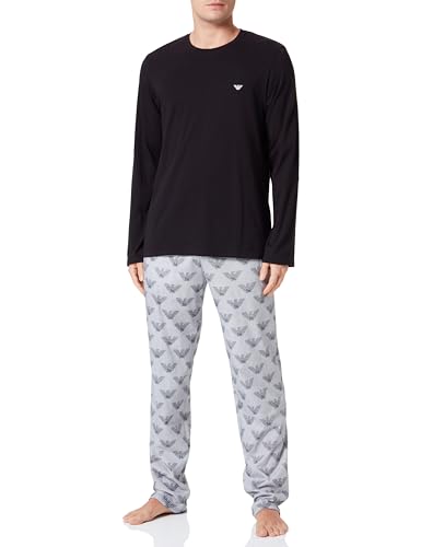 Emporio Armani Herren Emporio Armani Men's Pattern Mix Pajama Set, Eagle Print/Black, L EU von Emporio Armani