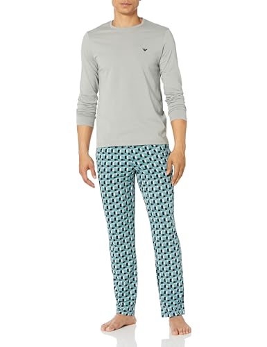 Emporio Armani Herren Emporio Armani Men's Pattern Mix Pajama Set, Print Artic/Stone, L EU von Emporio Armani