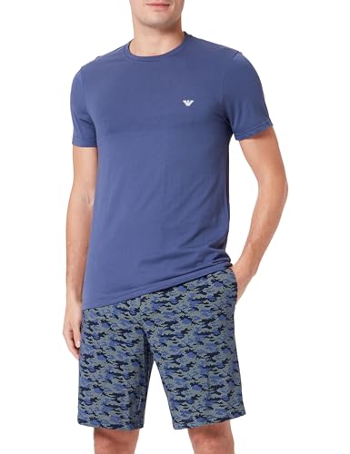 Emporio Armani Herren Emporio Armani Men's Pattern Mix Short Pajama Set, Camou Print/Indigo, L EU von Emporio Armani