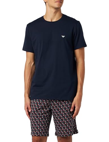 Emporio Armani Herren Emporio Armani Men's Pattern Mix Short Pajama Set, Marine Print/Marine, S EU von Emporio Armani