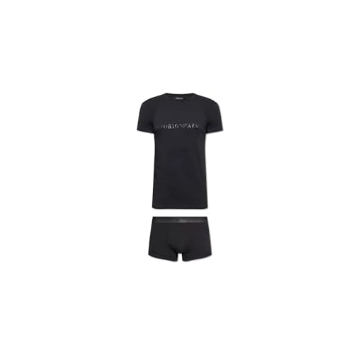 Emporio Armani Herren Emporio Armani Men's T-shirt+trunk Christmas Shiny Logo Underwear, Schwarz, L EU von Emporio Armani