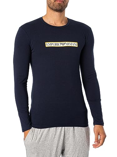 Emporio Armani Herren Emporio Armani Men's T-shirt Logo Label T Shirt, Marine, S EU von Emporio Armani