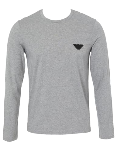Emporio Armani Herren Emporio Armani Men's T-shirt Rubber Pixel Logo T Shirt, Light Grey Melange, M EU von Emporio Armani