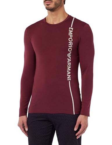 Emporio Armani Herren Emporio Armani Men's T-shirt Side Logo T Shirt, Burgundy, S EU von Emporio Armani