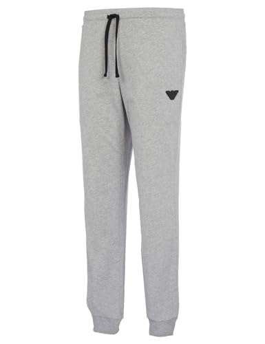Emporio Armani Herren Emporio Armani Men's Trousers Rubber Pixel Logo Sweatpants, Light Grey Melange, L EU von Emporio Armani