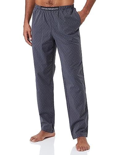 Emporio Armani Herren Emporio Armani Men's Trousers Yarn Dyed Woven Pajama Sweatpants, Black/Pearl Micropattern, S EU von Emporio Armani