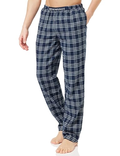 Emporio Armani Herren Emporio Armani Men's Trousers Yarn Dyed Woven Pajama Sweatpants, Marine/Cream Check, L EU von Emporio Armani