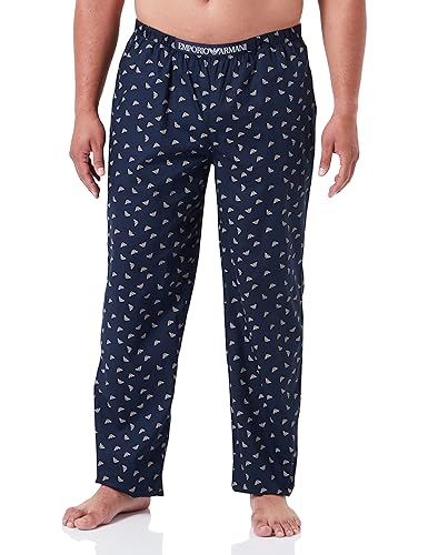 Emporio Armani Herren Emporio Armani Men's Trousers Yarn Dyed Woven Pajama Sweatpants, Marine/Rope Eagles, L EU von Emporio Armani