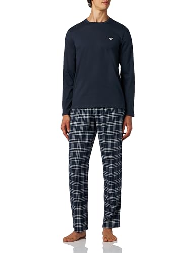 Emporio Armani Herren Emporio Armani Men's Yarn Dyed Woven Pajama Set, Marine/Cream Check, L EU von Emporio Armani