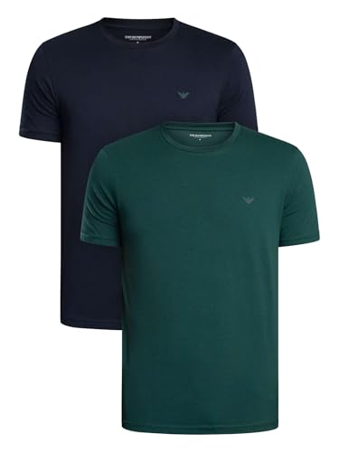 Emporio Armani Herren Endurance 2-Pack T-Shirt, blau, L von Emporio Armani