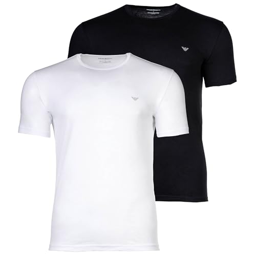 Emporio Armani Herren Endurance Crew Neck 2er Pack T-Shirt, schwarz/weiß, L von Emporio Armani