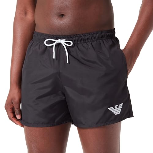 Emporio Armani Herren Essential Eagle Logo Boxer Swim Trunks, Black, 50 von Emporio Armani