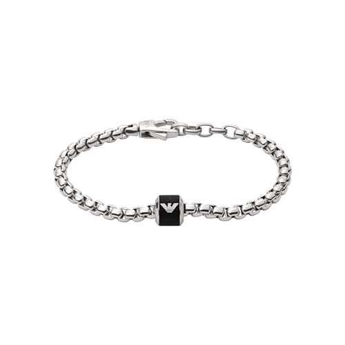 Emporio Armani Armband Für Männer Essential, Länge: 190mm, Höhe: 11mm, Breite: 10mm Silbernes Edelstahlarmband, EGS2911040 von Emporio Armani