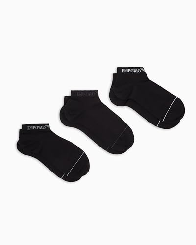Emporio Armani Herren Logo 3-Pack Inside 3er-Pack Socken, Schwarz, L von Emporio Armani