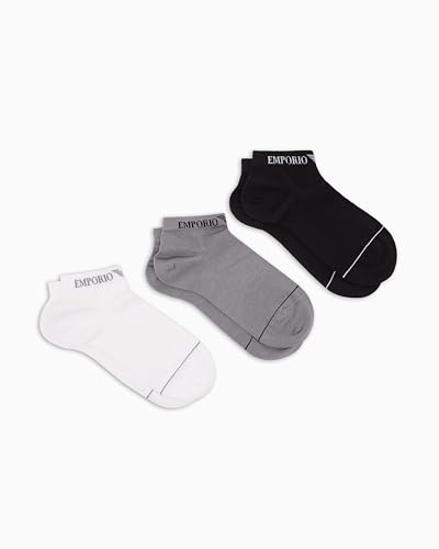 Emporio Armani Herren Logo 3-Pack Inside 3er-Pack Socken, Schwarz, L von Emporio Armani