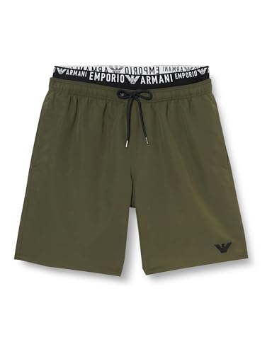 Emporio Armani Herren Logoband Bermuda Swim Trunks, Military Green, 50 von Emporio Armani