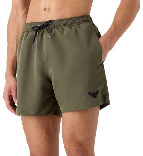 Emporio Armani Herren Logoband Boxer Swim Trunks, Military Green, 50 von Emporio Armani