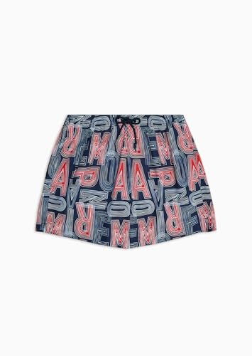 Emporio Armani Herren Logoband Boxer Swim Trunks, RED, 46 von Emporio Armani