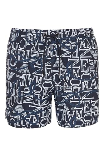 Emporio Armani Herren Macro Logo Boxer Swim Trunks, Navy/White Ropes, 52 von Emporio Armani