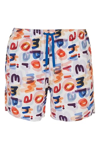 Emporio Armani Herren Macro Logo Boxer Swim Trunks, Printed White, 48 von Emporio Armani