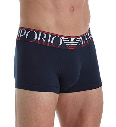 Emporio Armani Herren Megalogo Trunk Unterwäsche, Marineblau, Small von Emporio Armani