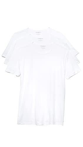 Emporio Armani Herren T-Shirt aus Baumwolle mit Rundhalsausschnitt Unterhemd, Wei, Mittel (3er Pack) von Emporio Armani