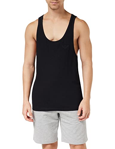 Emporio Armani Herren Men's Superfine Linen Blend Tank, Schwarz, M von Emporio Armani