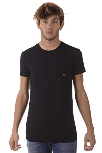 Emporio Armani Herren Metal Eagle Crew Neck T-Shirt Thermo-Unterwäsche, Oberteil, schwarz, Medium von Emporio Armani