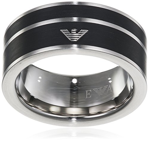 Emporio Armani Herren Ring EGS2032040, Silber/Schwarz, 58.5 DE von Emporio Armani