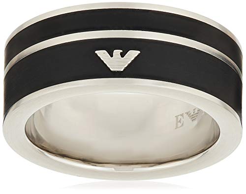 Emporio Armani Herren Ring EGS2032040, Silber/Schwarz, 64 DE von Emporio Armani